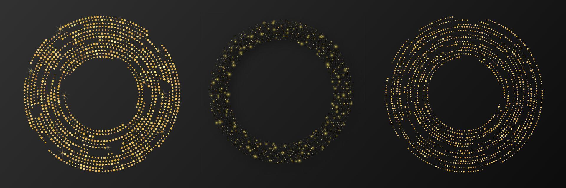 Abstract gold glowing halftone dotted background vector