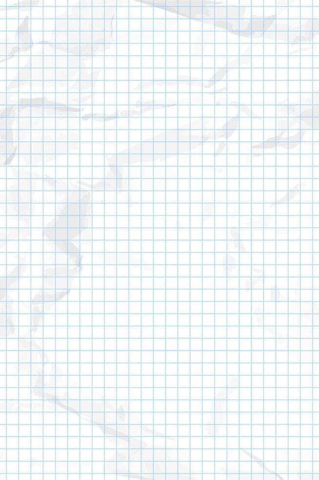 White clean crumpled checkered paper vector
