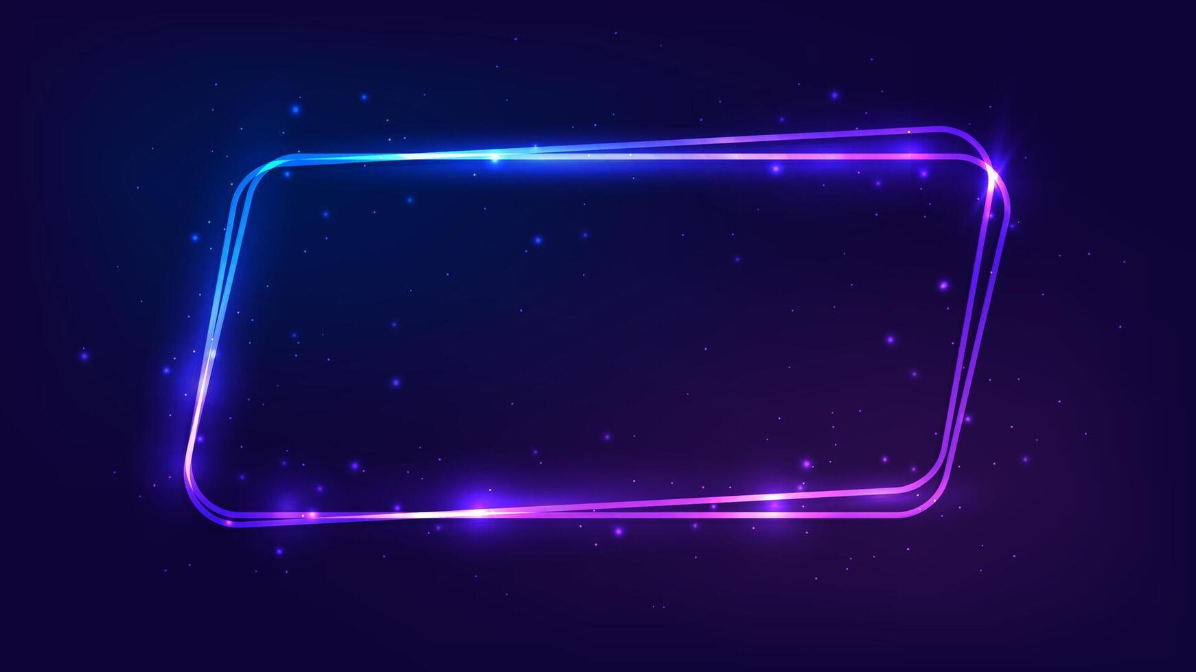 Neon rounded parallelogram frame vector
