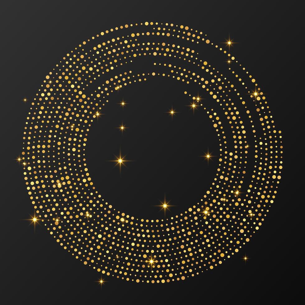 Abstract gold glowing halftone dotted background vector