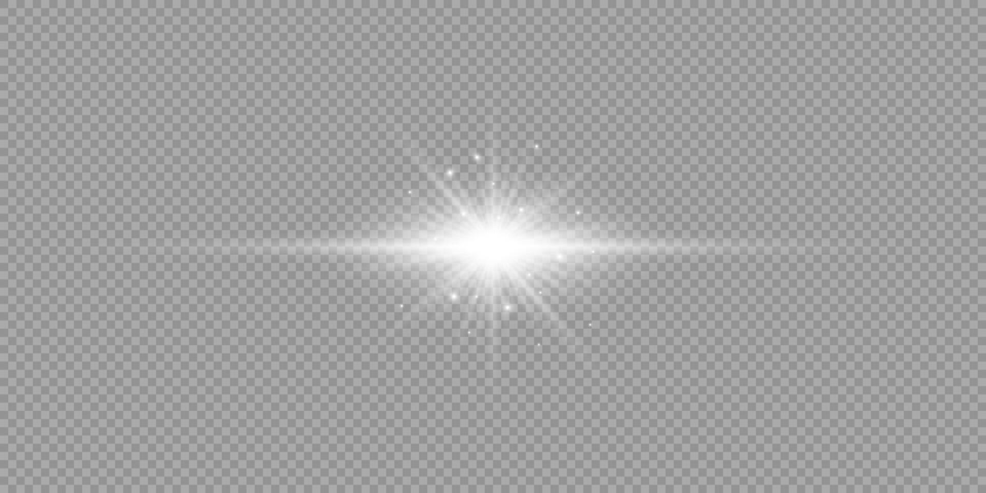 White horizontal light effect of lens flares vector