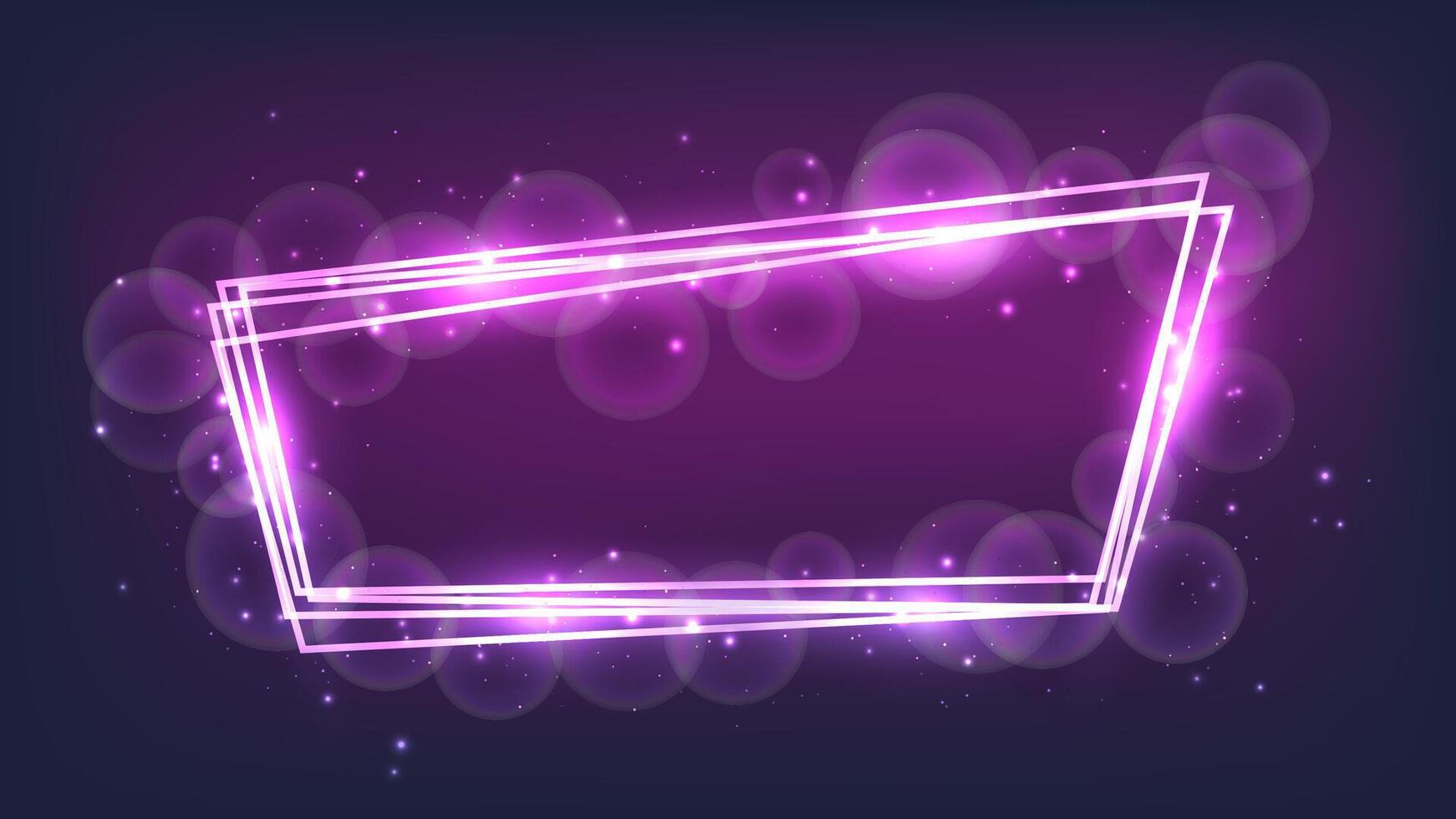 Neon frame with shining effects and sparkles vector