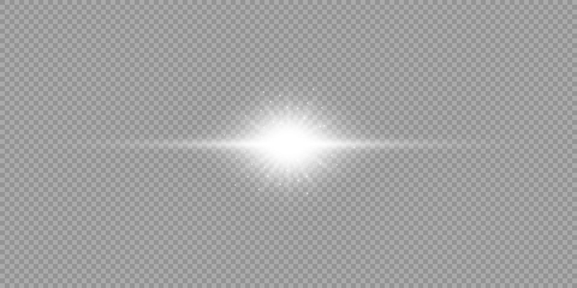 White horizontal light effect of lens flares vector