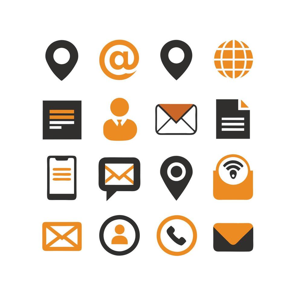 Contact Icon Set Collection Illustration vector