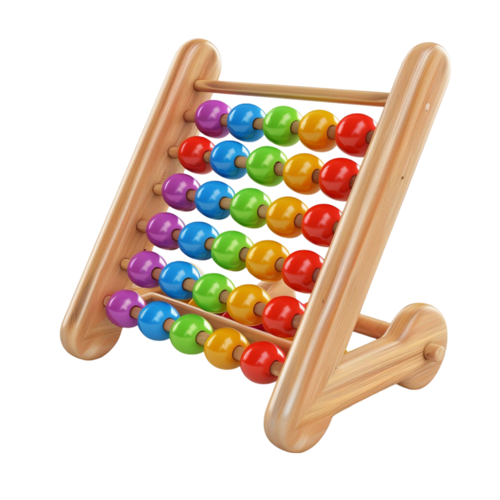 Abacus Toy with Colorful Beads on Transparent background AI-Generative png