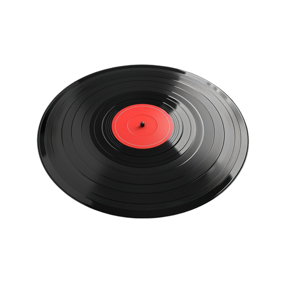 Old Vinyl Record on Transparent background AI-Generative png