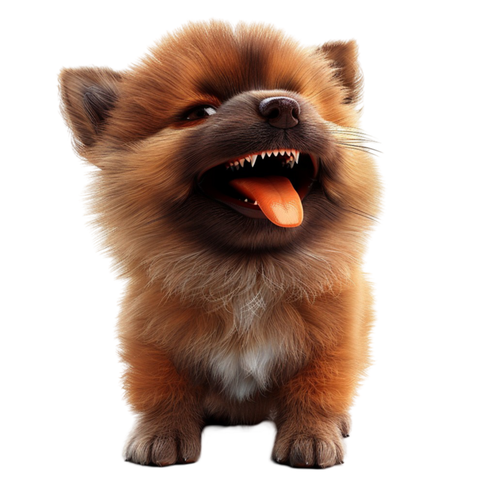 Cute Chihuahua Puppy with Mouth Open, Panting or Yawning, on Transparent background AI-Generative png