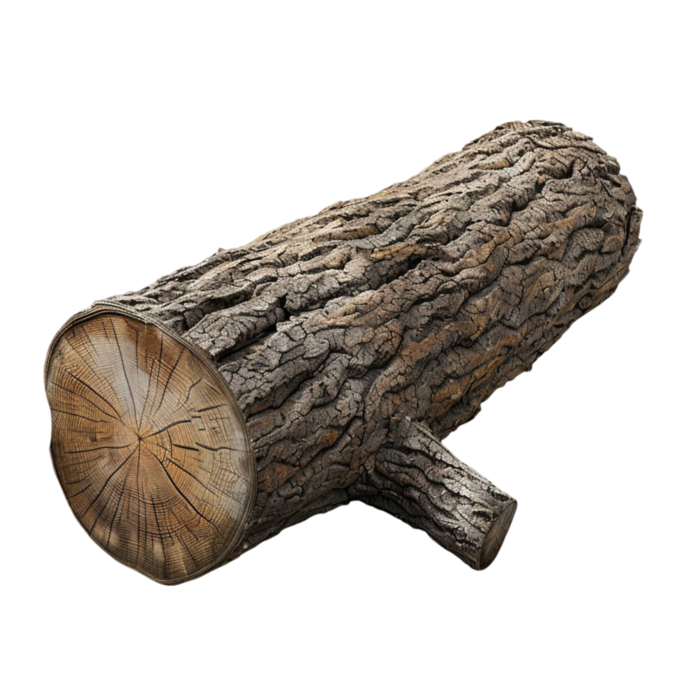 Wood log Cut out on Transparent background AI-Generative png