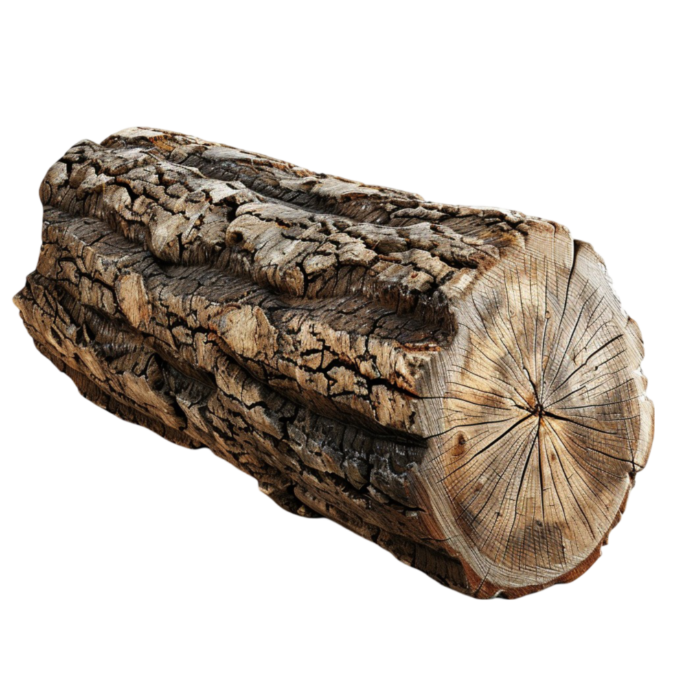 Wooden log display isolated on Transparent background AI-Generative png