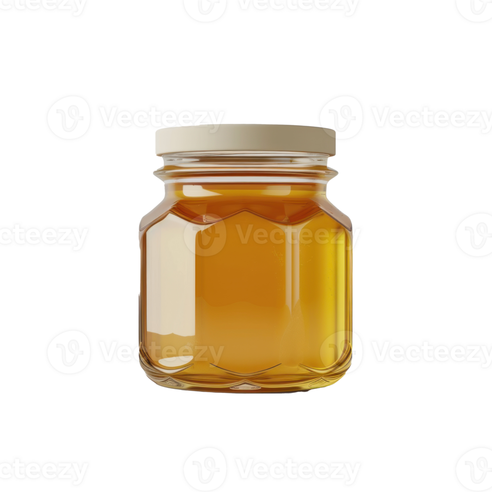 a jar of honey on a transparent background png