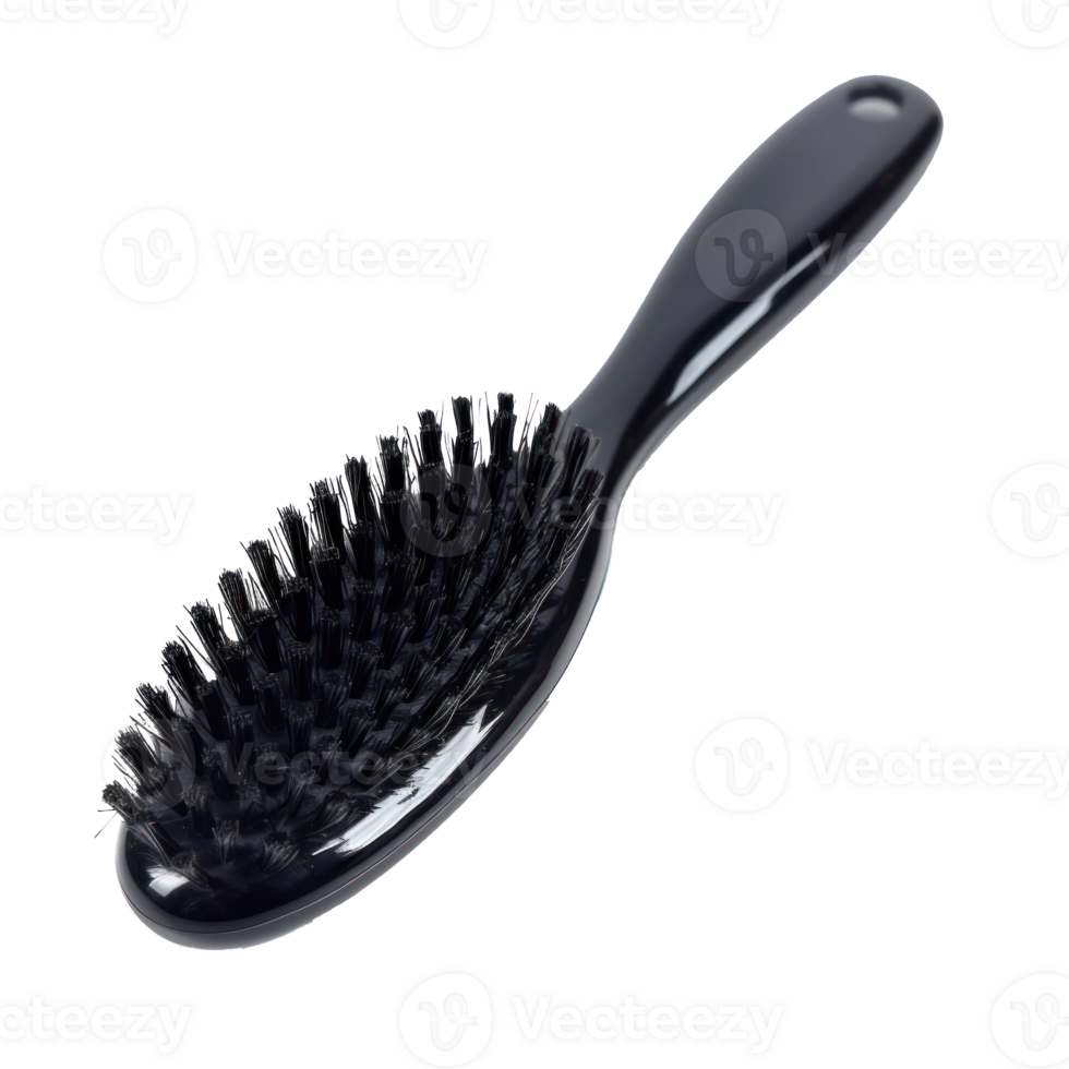 a black hair brush on a transparent background png