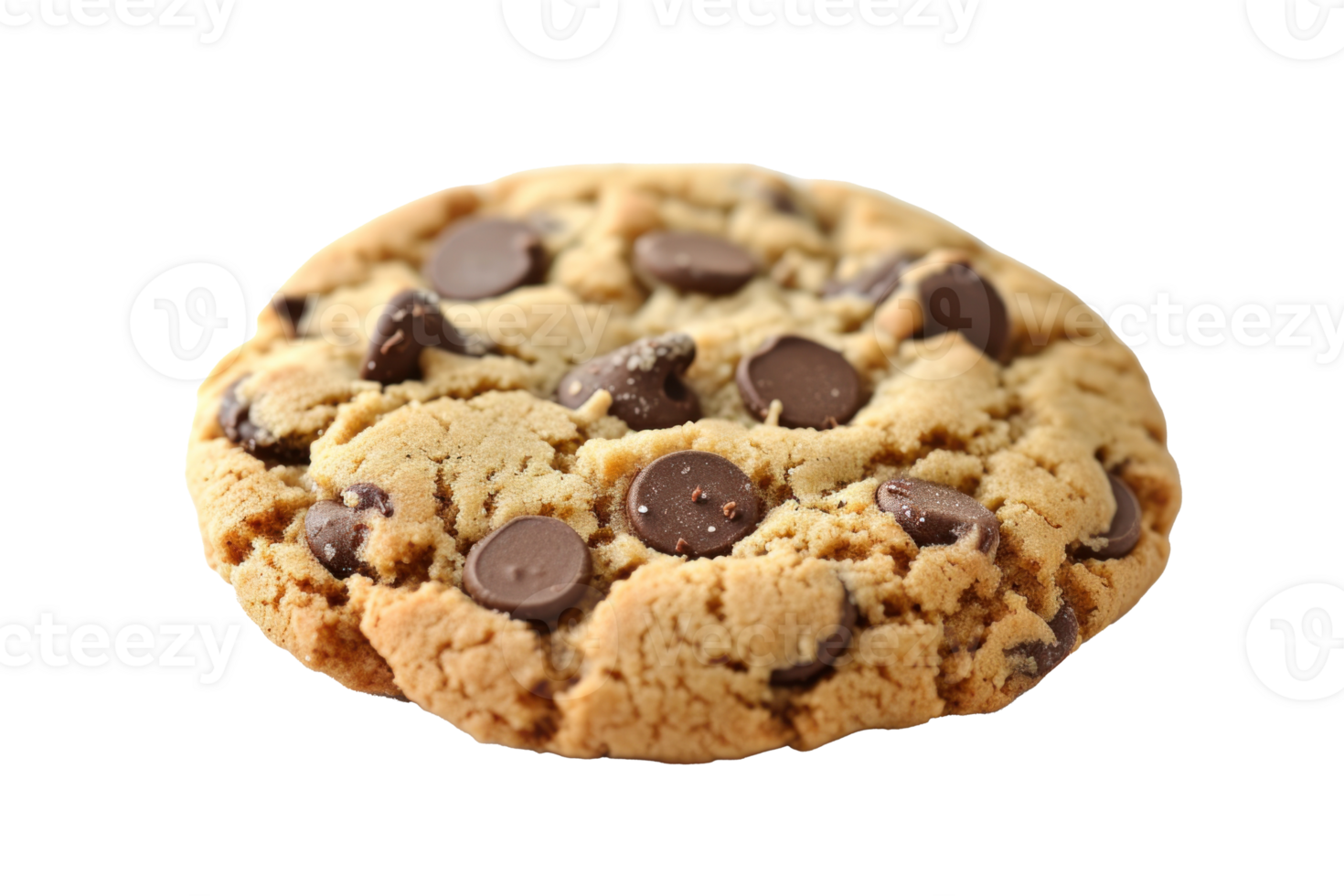 chocolate chip cookie on transparent background png