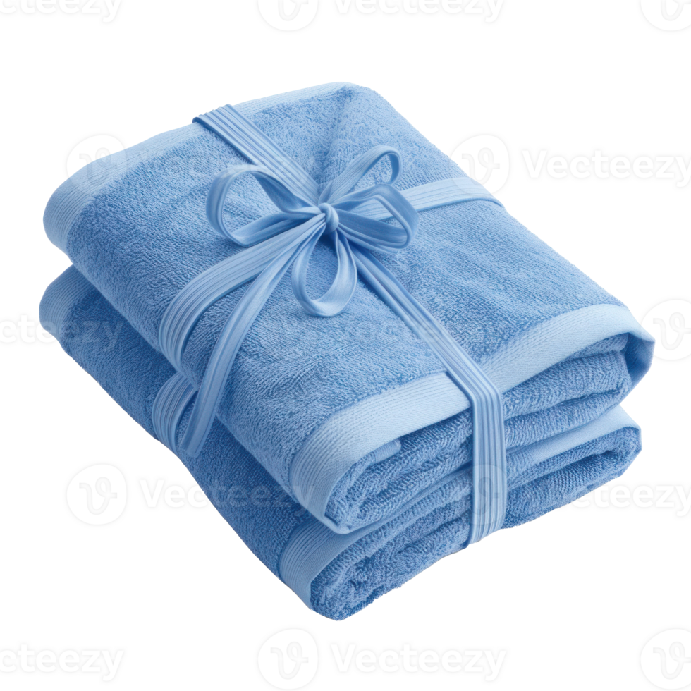 blue towels with ribbon on them transparent background png
