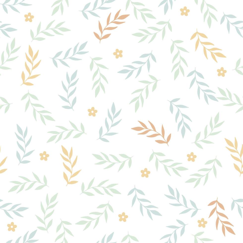 Seamless floral pattern, cute liberty ditsy print in retro motif. Pretty botanical design in delicate colors. vector