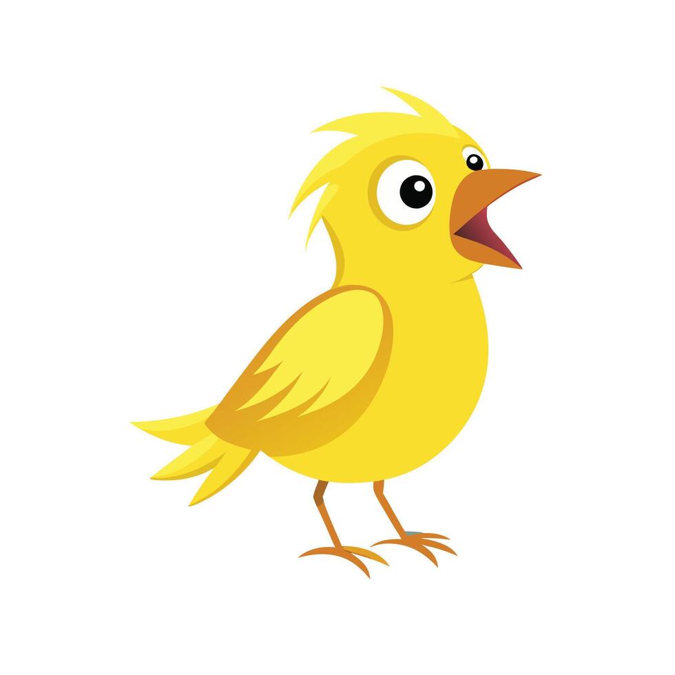 Illustration of a Yellow Chicken Bird with a Surprised Look vector
