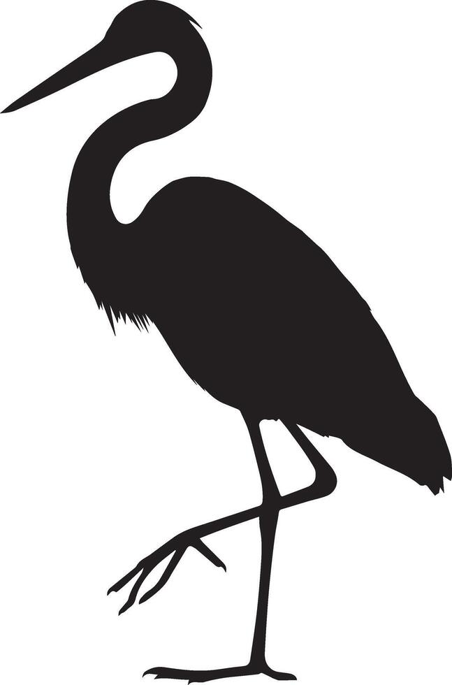 heron bird silhouette vector