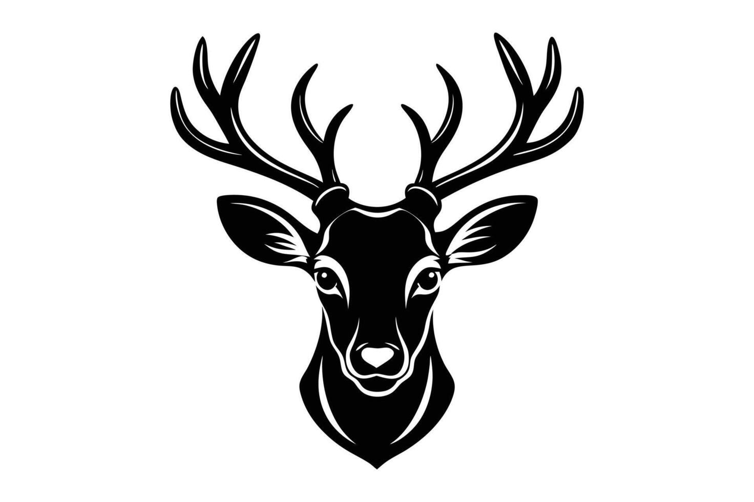 Stylish deer head illustration cartoon, clipart, and line art design vector