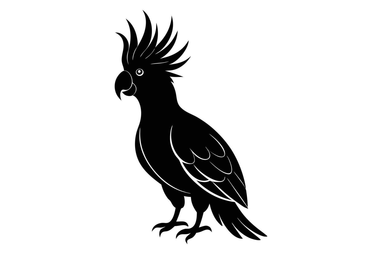parrot illustration in cartoon, clipart, and line art styles for print vector