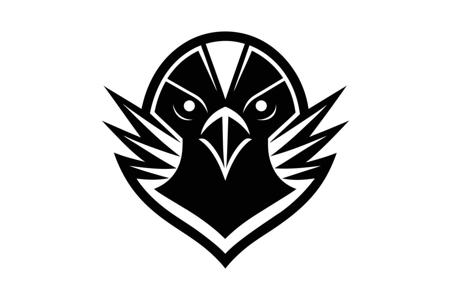 Bird Face Illustration - Cartoon Clipart and Line Art Design vector