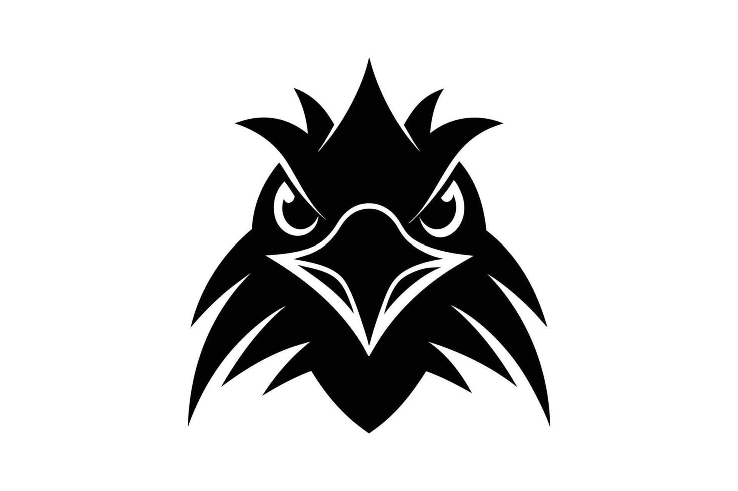 Bird Face Illustration - Cartoon Clipart and Line Art Design vector