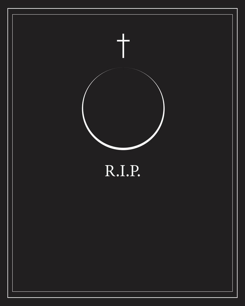 Funeral card. Empty card. Digital Funeral Announcement Invitation Template in Illustrator vector