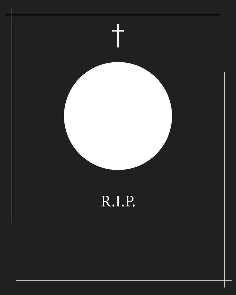 Funeral card. Empty card. Digital Funeral Announcement Invitation Template in Illustrator vector