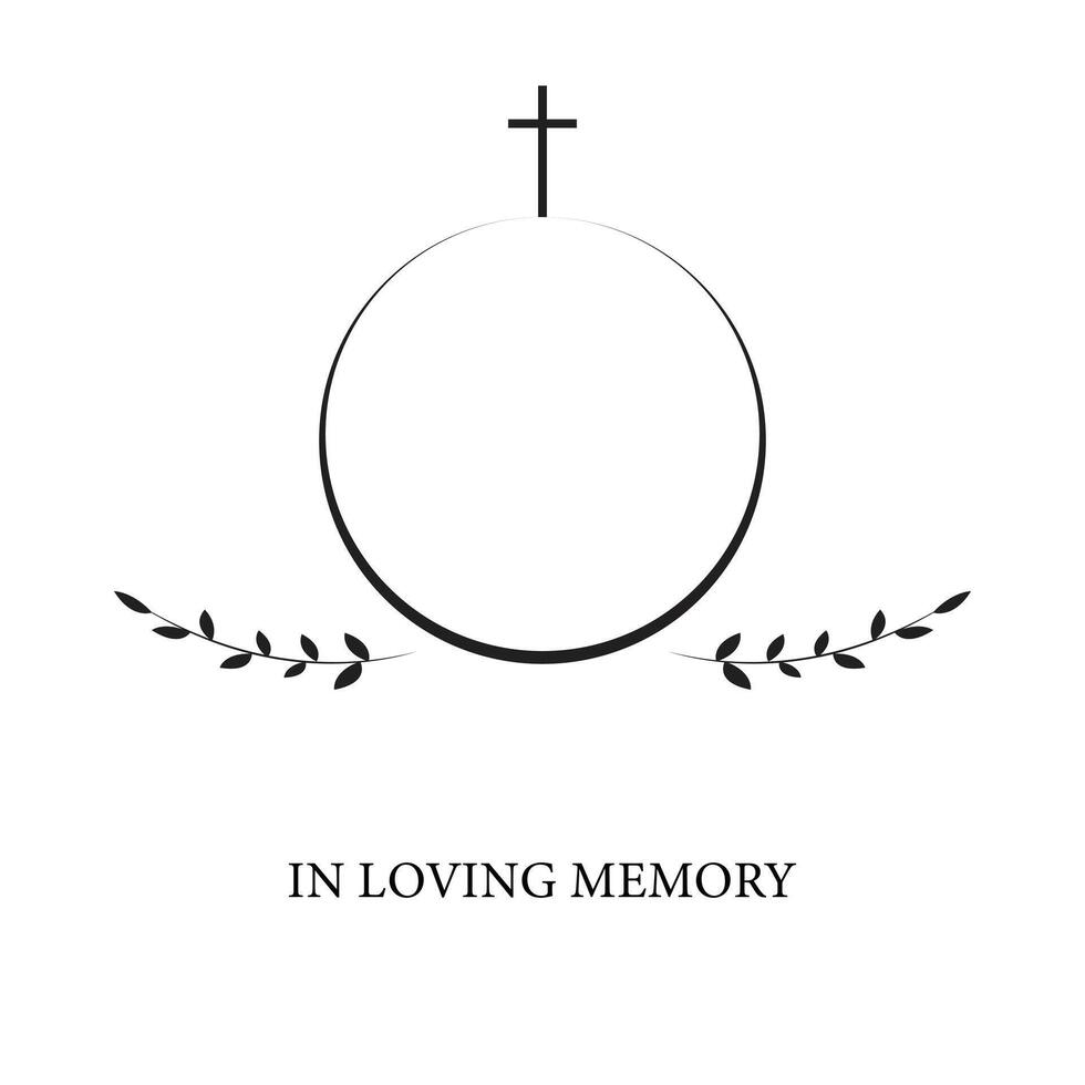 Funeral card. Empty card. Digital Funeral Announcement Invitation Template in Illustrator vector