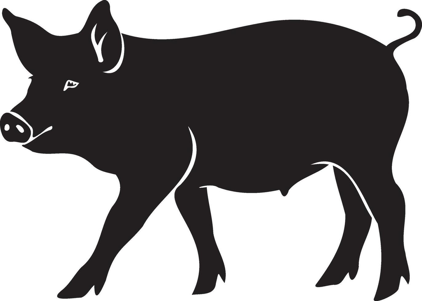 Silhouette Pig white background vector