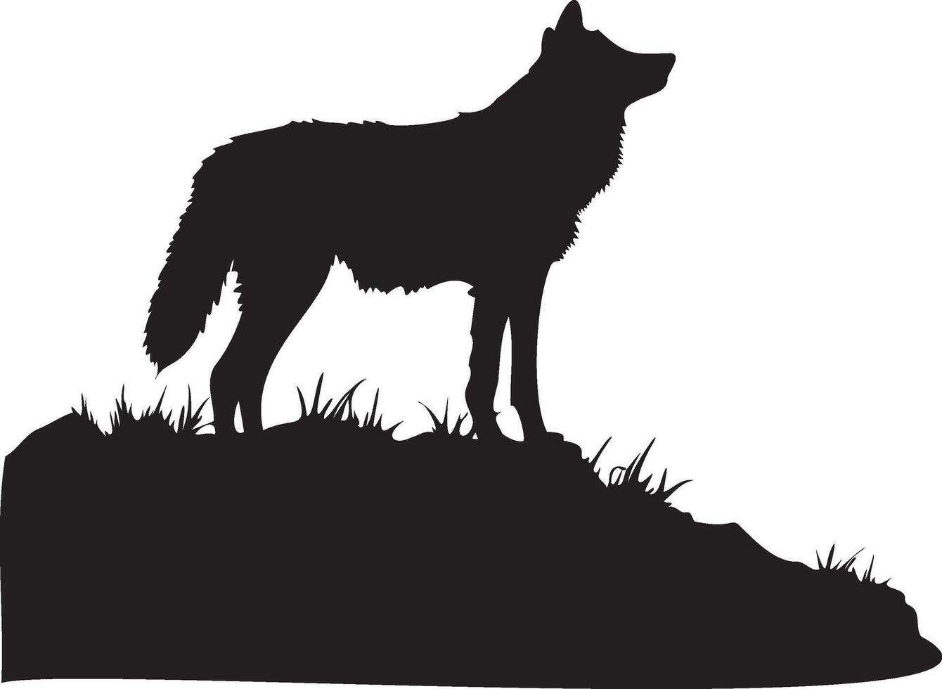 Wolf Black silhouette vector