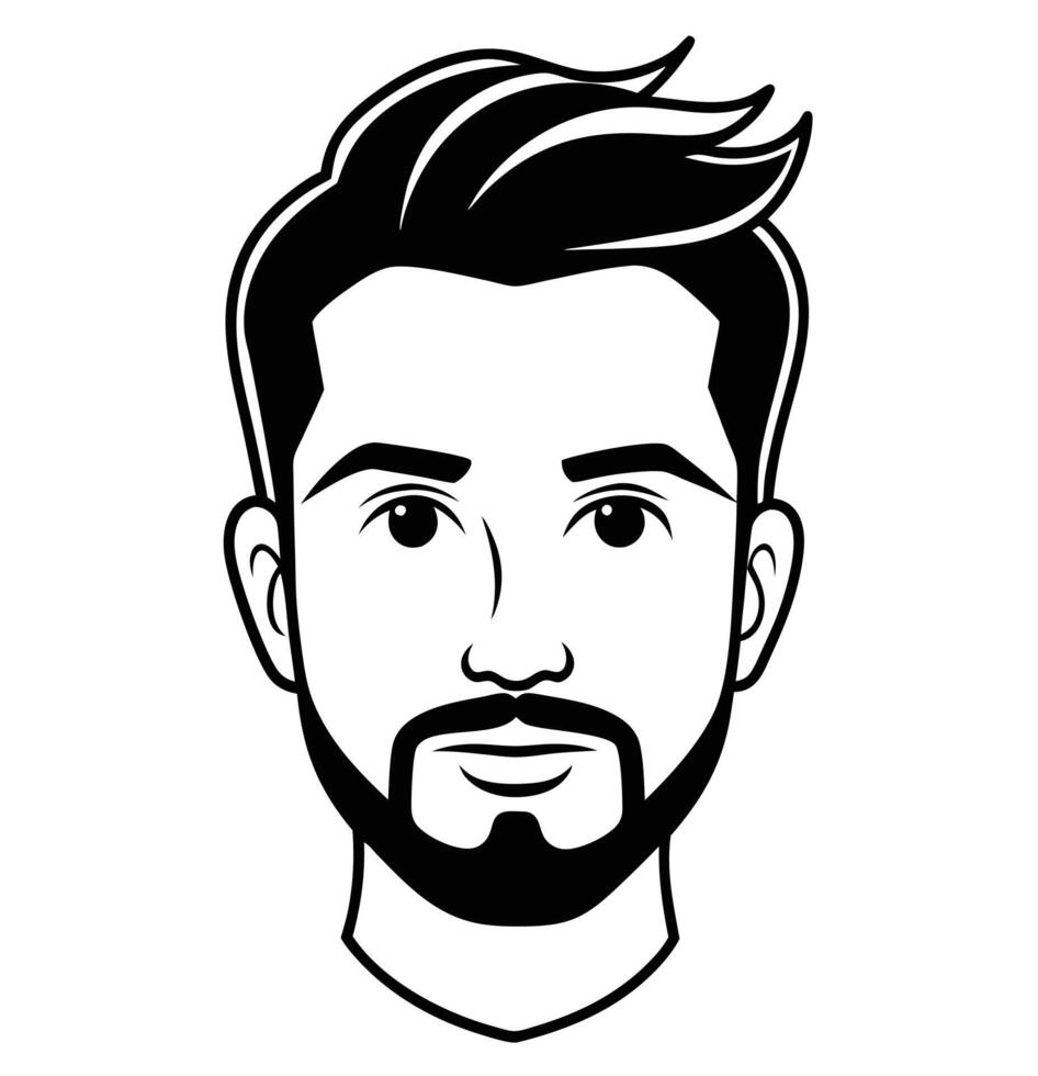 Silhouette of hipster man head vector