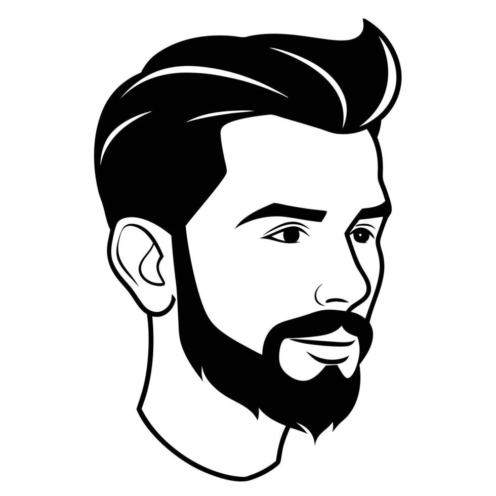 Silhouette of hipster man head vector