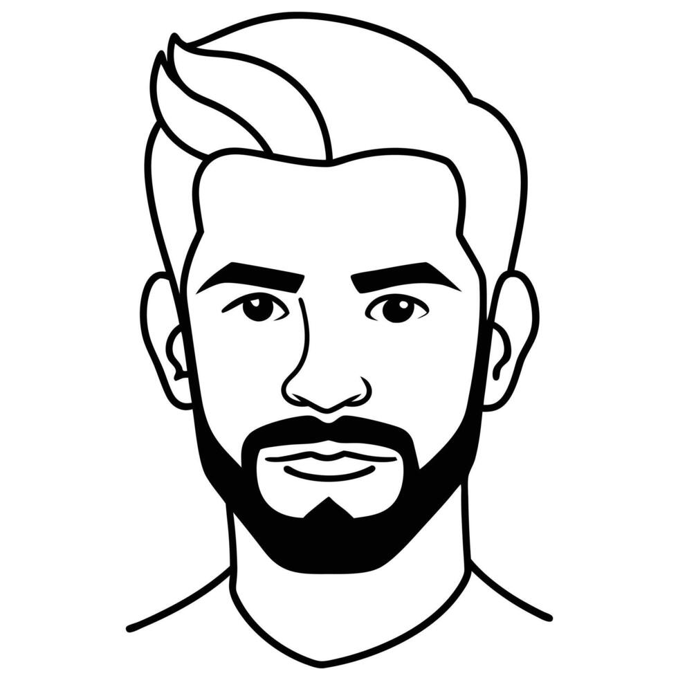 Silhouette of hipster man head vector