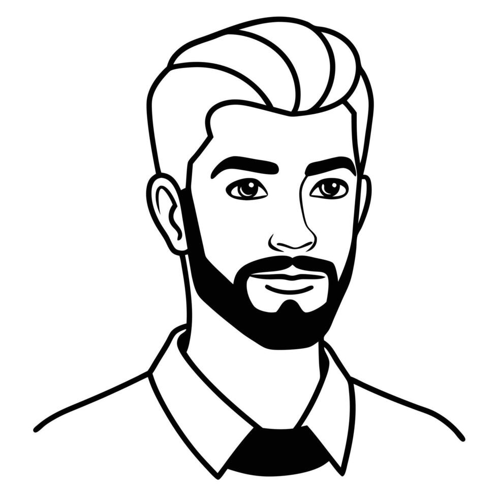 Silhouette of hipster man head vector