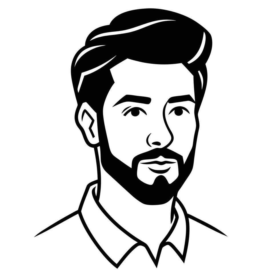 Silhouette of hipster man head vector