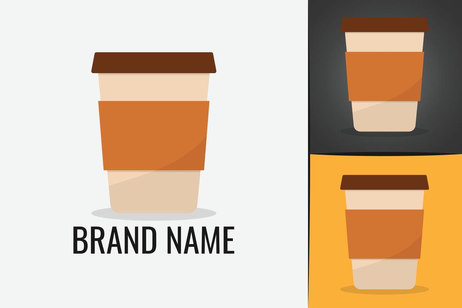 Hot coffee takeaway paper cup. Paper cup logo template. Takeaway concept. Disposable tea cup vector
