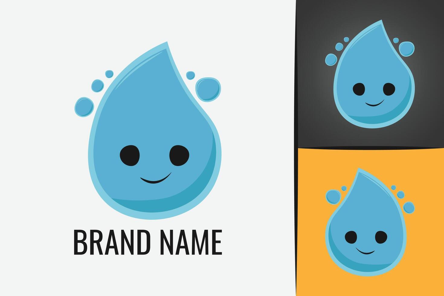 Water drop cartoon character. Waterdrop mascot. Droplet water symbol. Raindrop liquid bubble vector