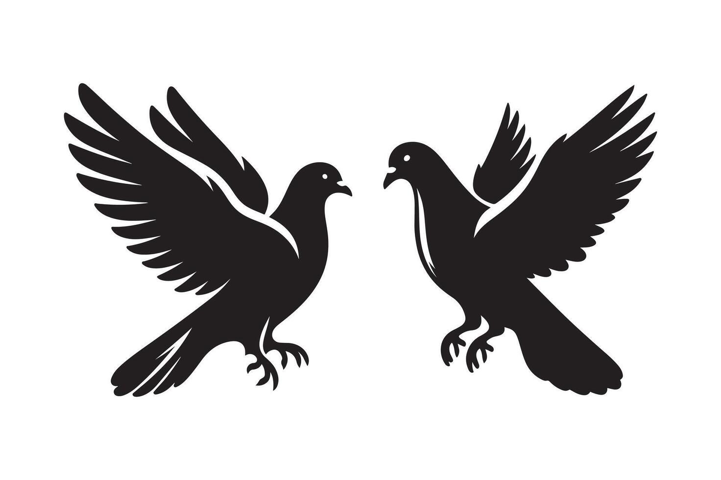 Pigeon silhouette vectors illustration