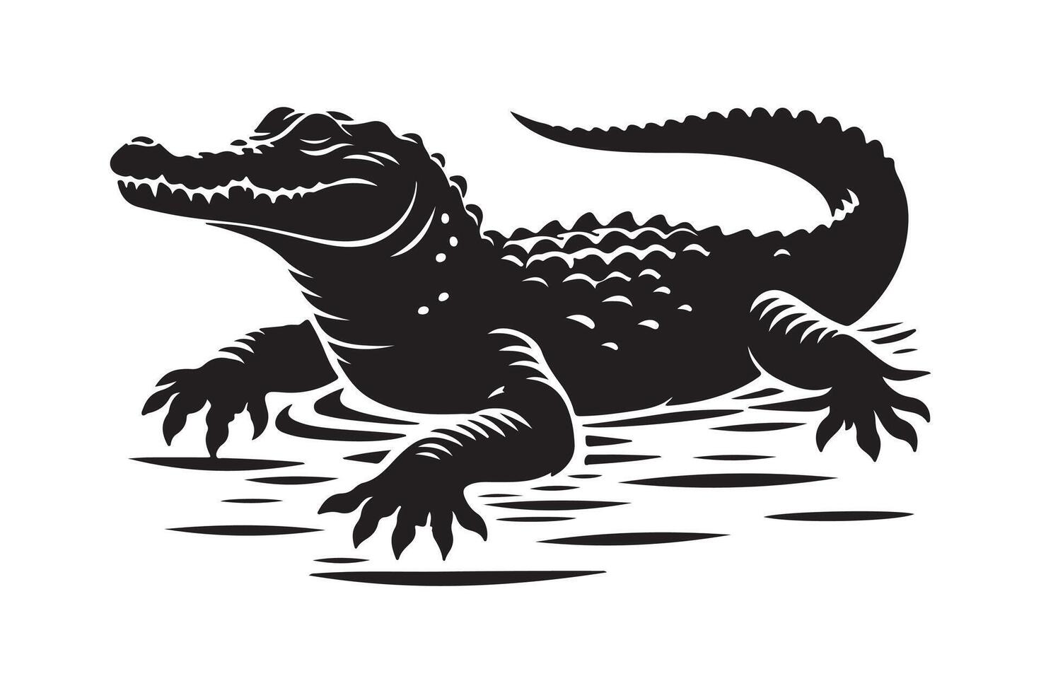 Crocodile silhouette vectors illustration