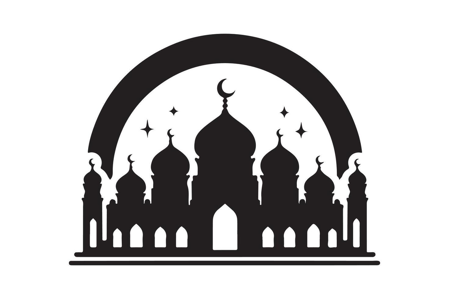 Mosque silhouette vectors illustration