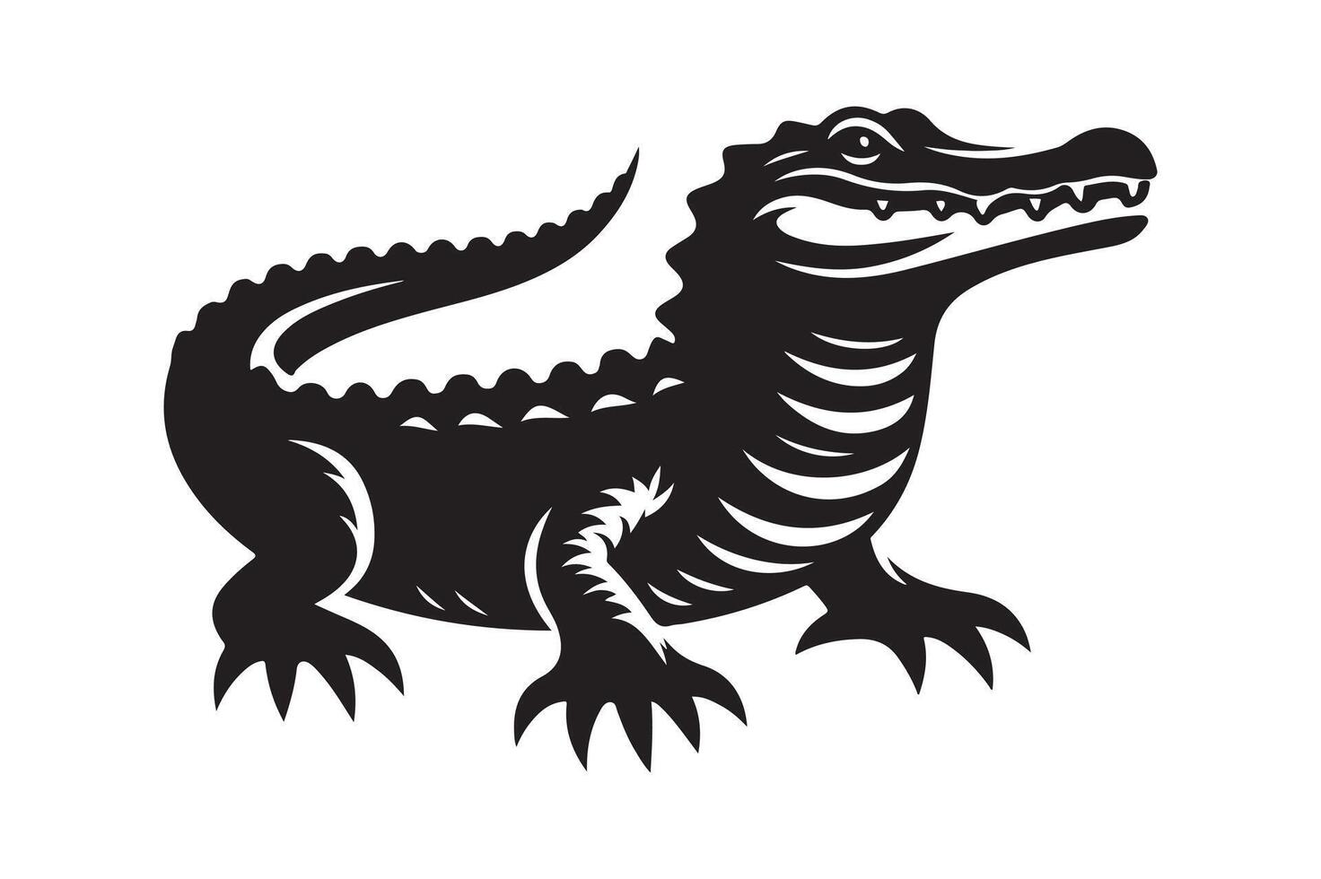 Crocodile silhouette vectors illustration