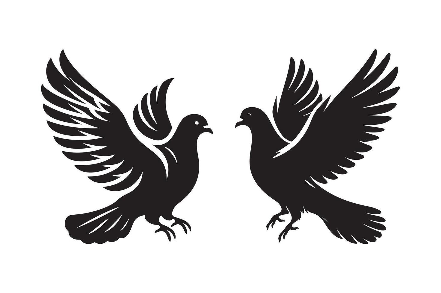 Pigeon silhouette vectors illustration