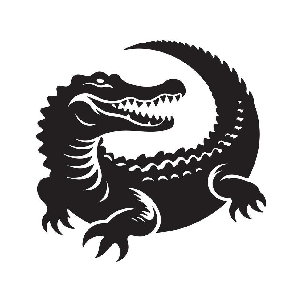 Crocodile silhouette vectors illustration