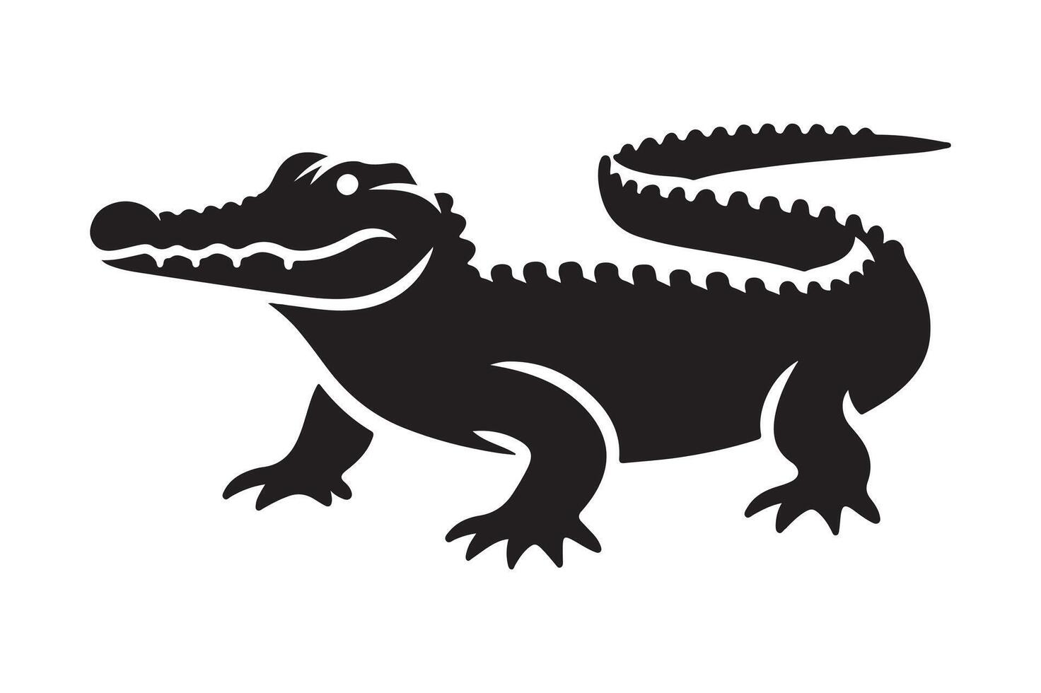 Crocodile silhouette vectors illustration