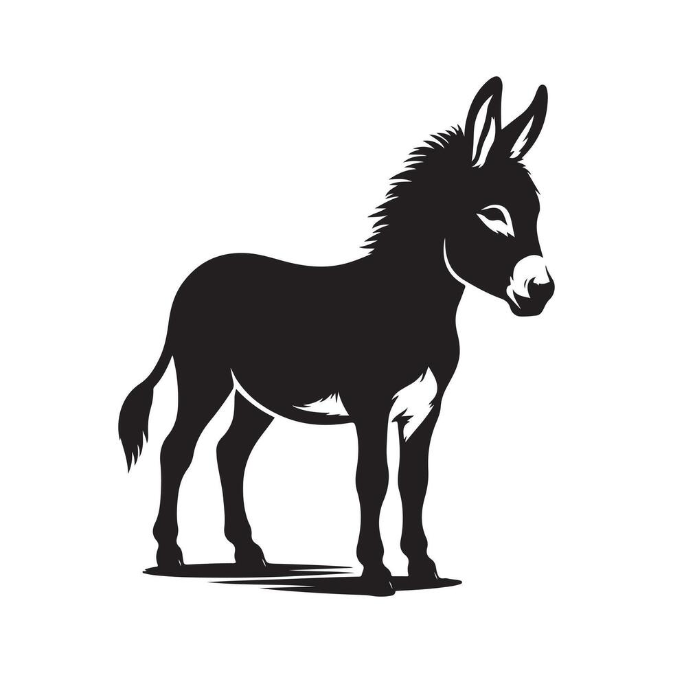 Donkey silhouette vectors illustration