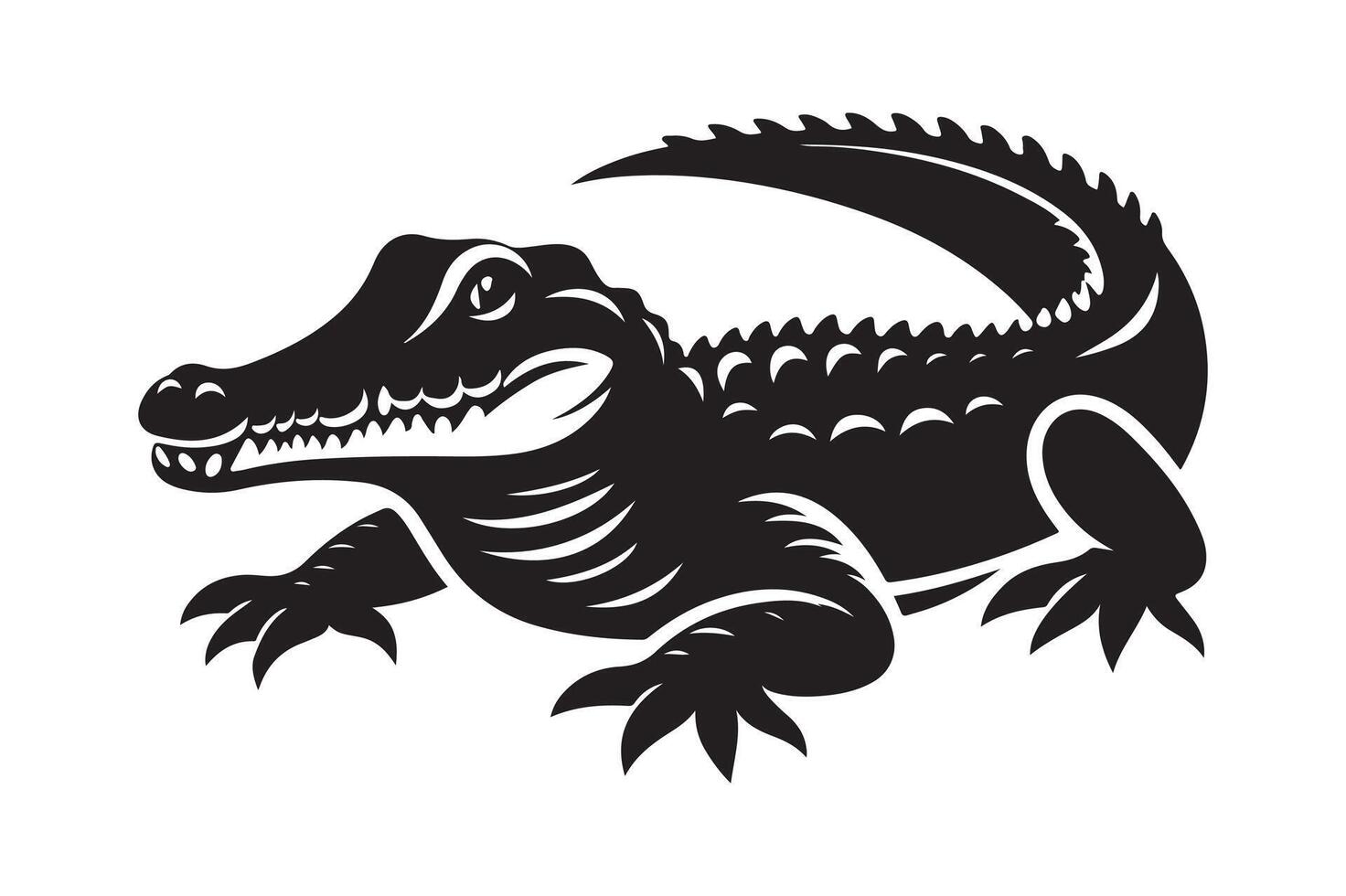 Crocodile silhouette vectors illustration