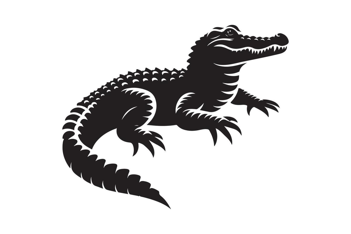 Crocodile silhouette vectors illustration