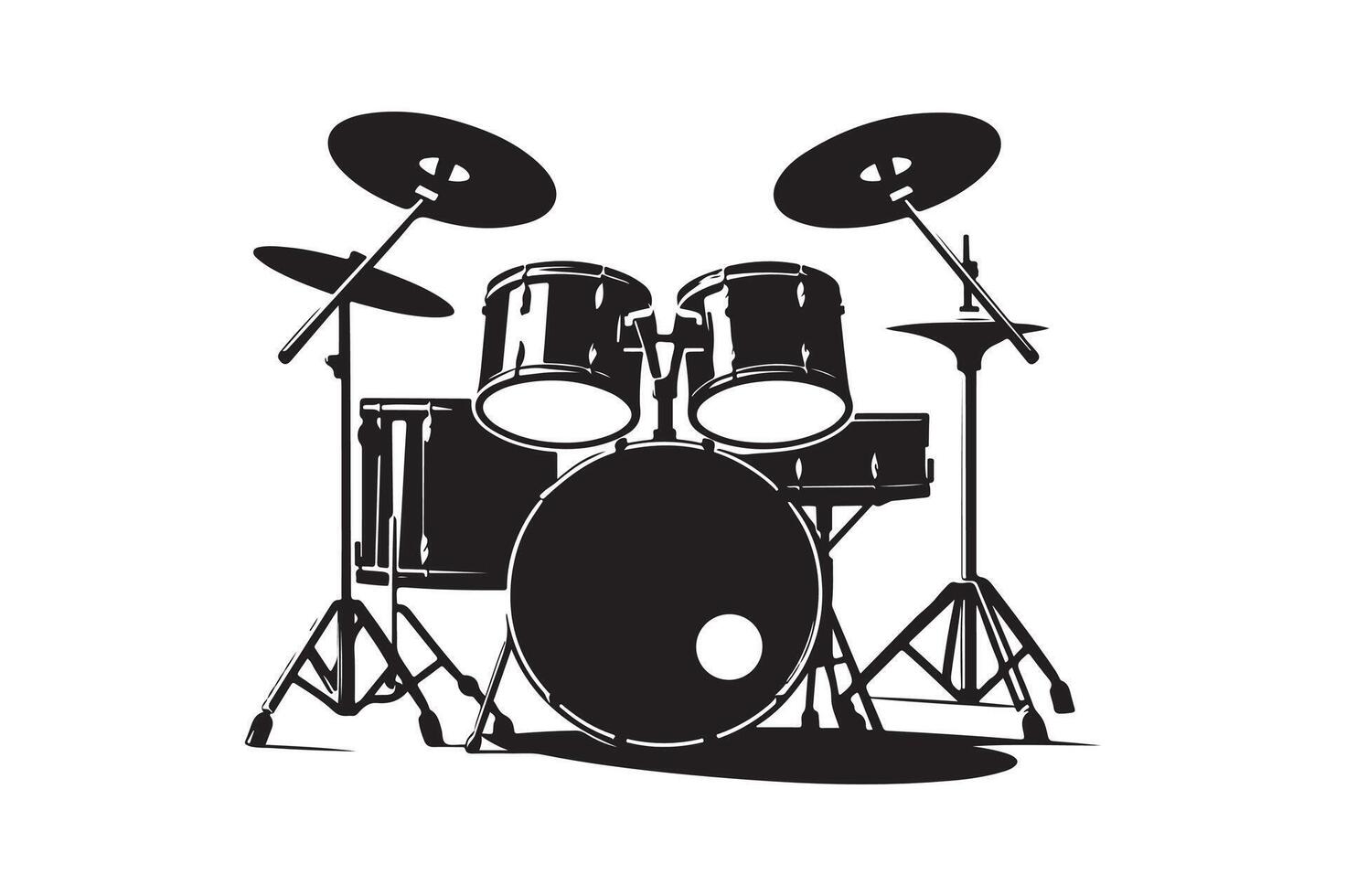 Drum Set silhouette vectors illustration