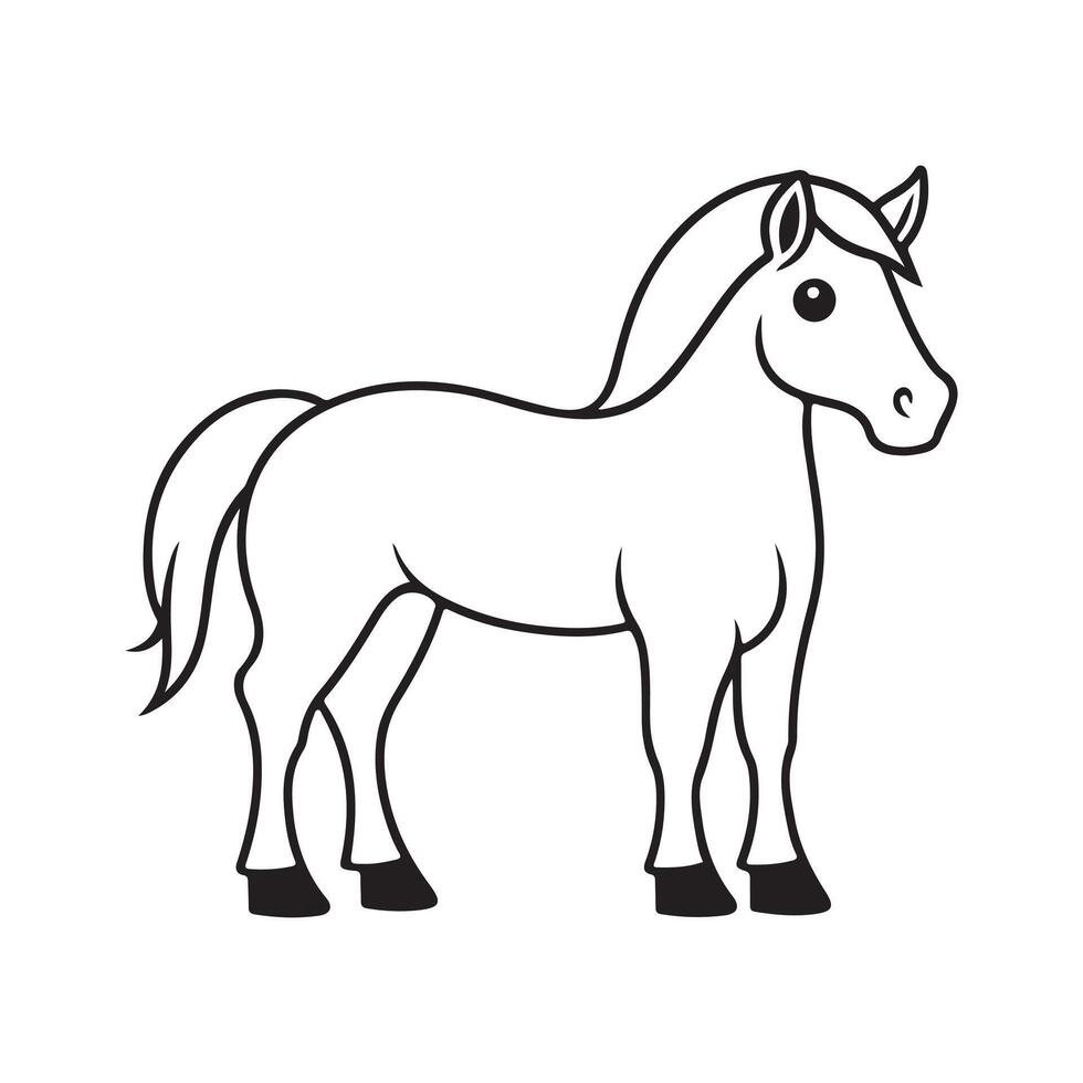Horse line art vectors illustration