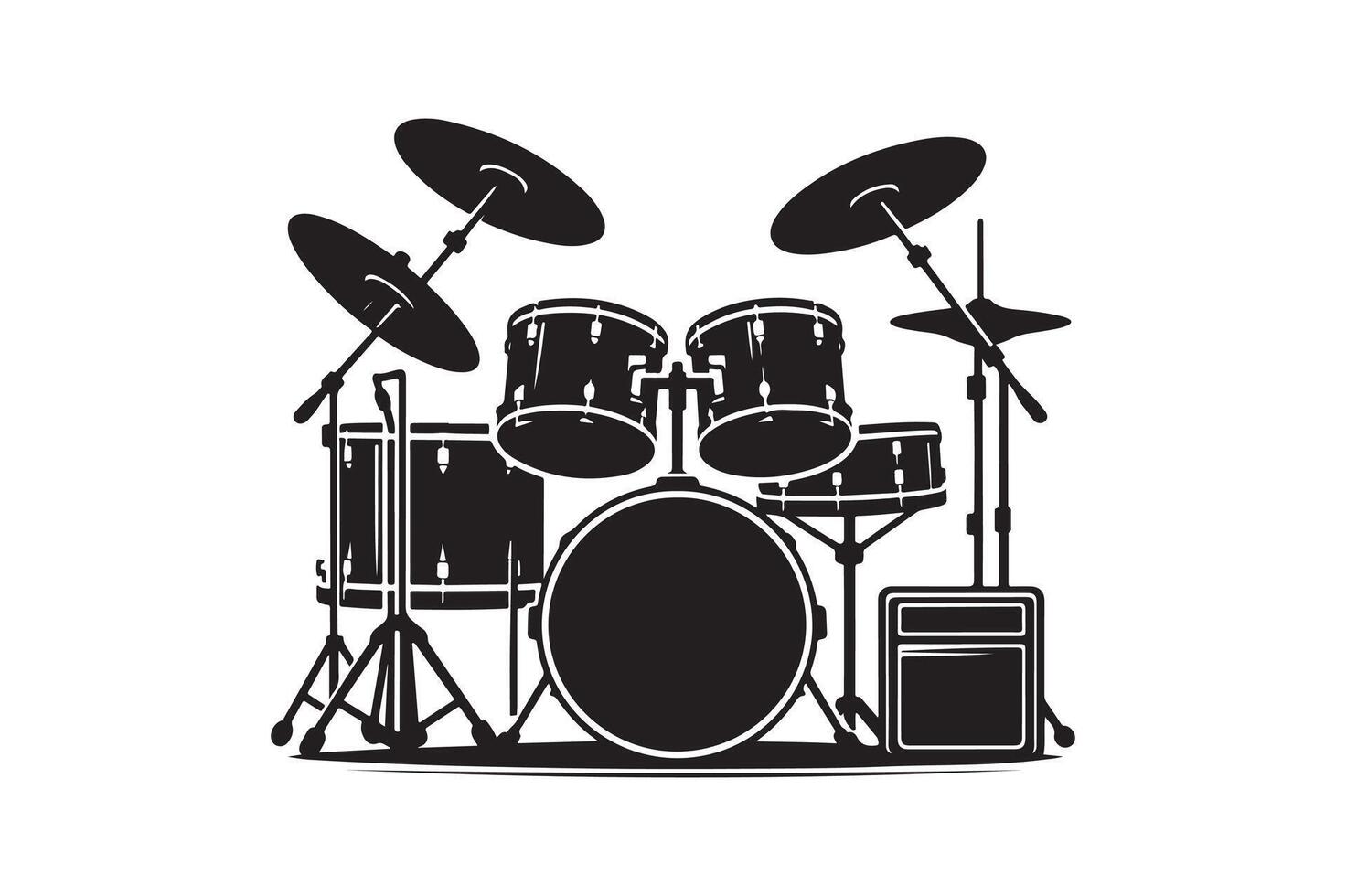 Drum Set silhouette vectors illustration