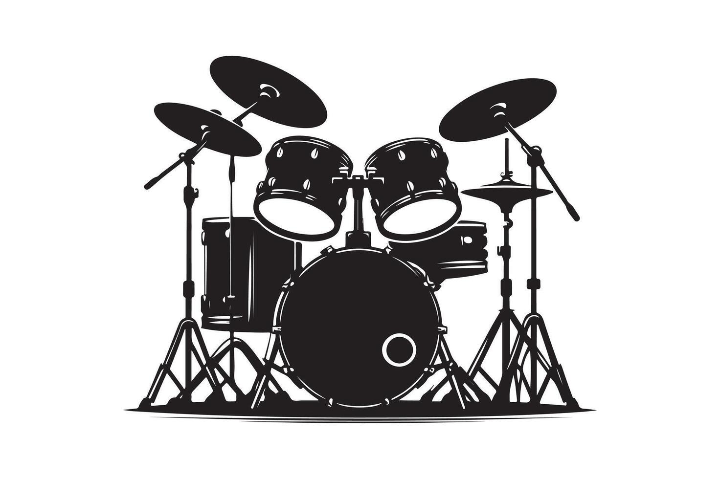 Drum Set silhouette vectors illustration